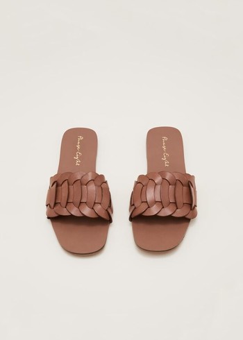 Phase Eight Woven Flats Brown Canada | LMEJSI-068